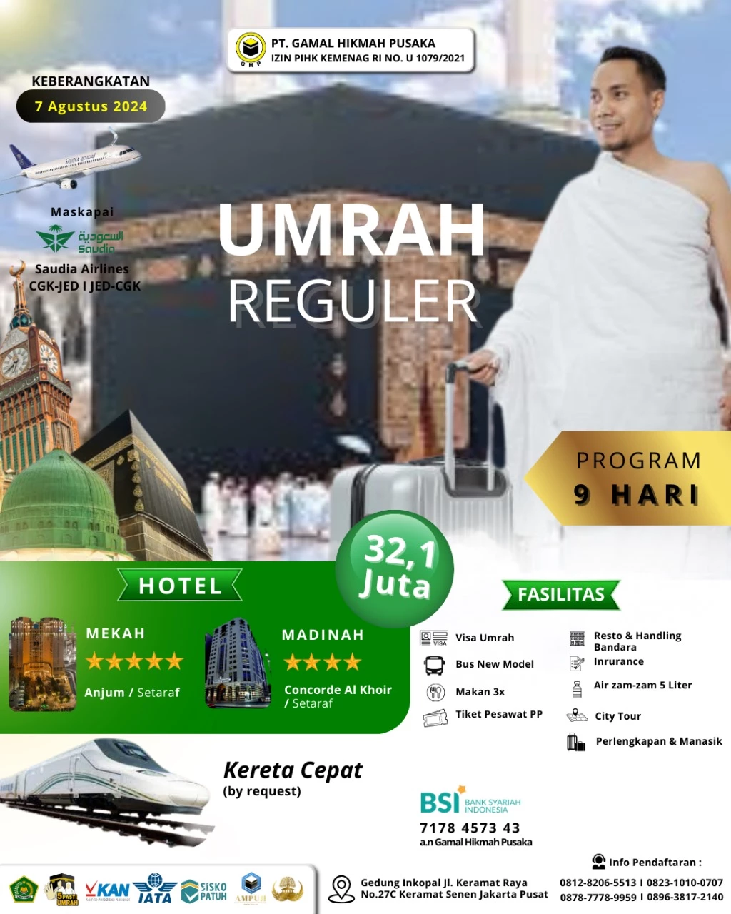 Umroh Premium Free Kereta Cepat Haramain Direct Madinah By Garuda