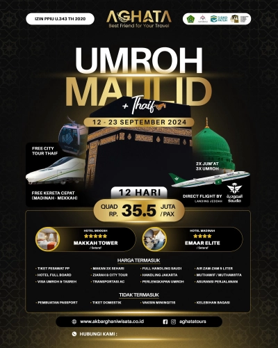 UMRAH MAULID PLUS THAIF 12 - 23 SEPTEMBER 2024